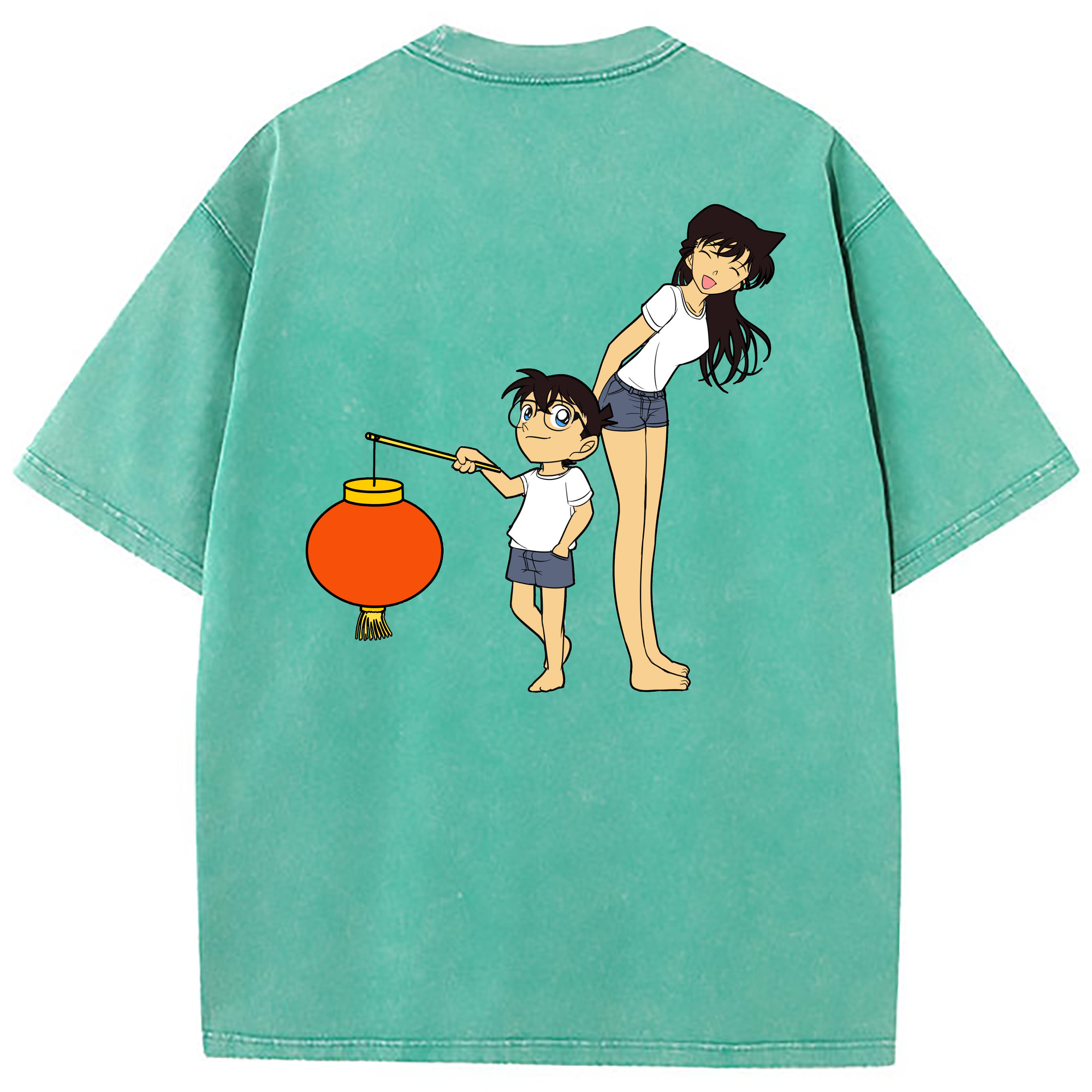 （画像用） 名探偵コナン 毛利 蘭 もうり らん、モーリ ラン Detective Conan Rachel Moore 綿100% ヴィンテージ風 半袖Tシャツ（背面プリント）